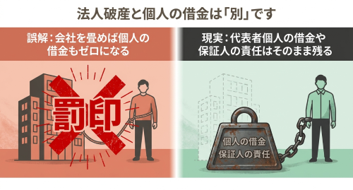 法人破産と代表者個人の借金は別