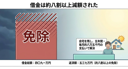 個人再生で借金が約八割以上減額された事例